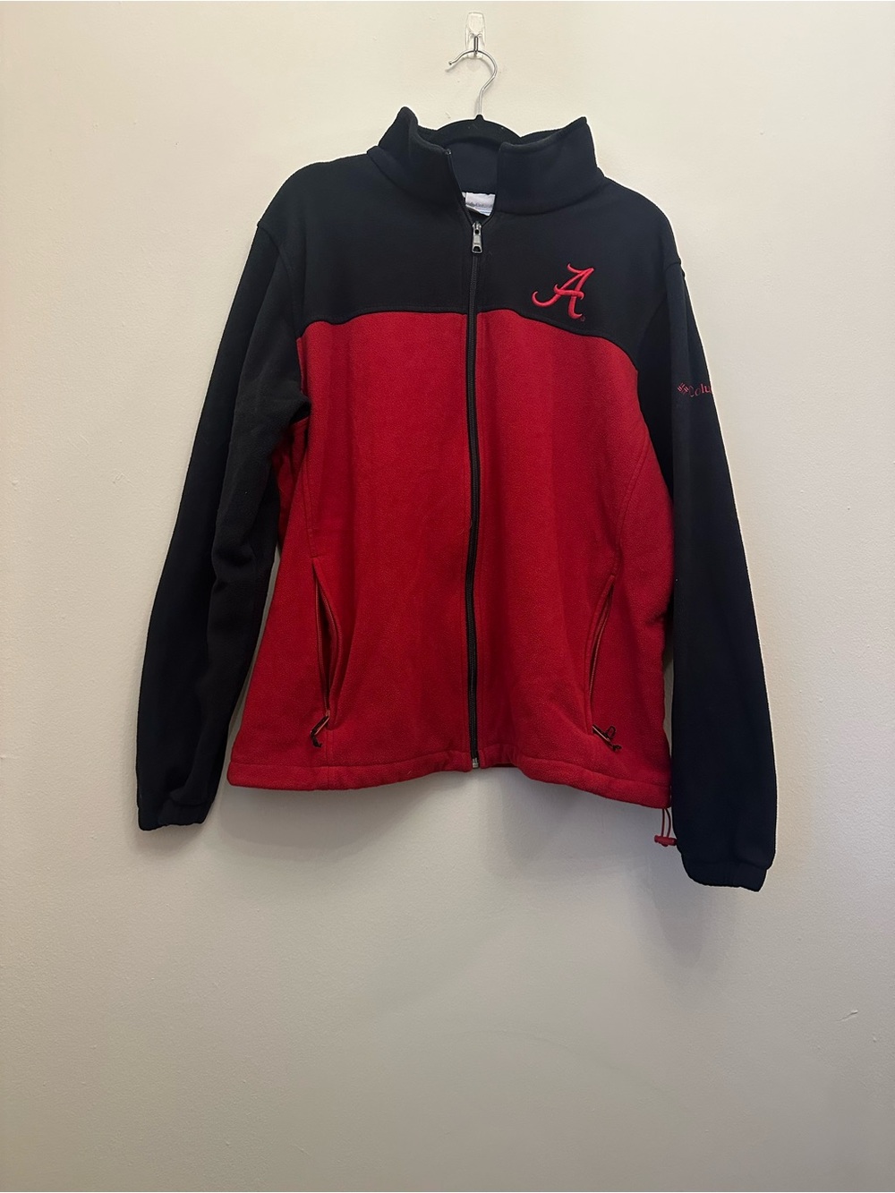 Columbia Alabama Crimson Tide XL Red Black Full Zip Fleece Jacket NCAA Bama
